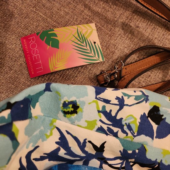 Rosetti Belfast Blue Floral Lizzy Tote Handbag Purse - Picture 3 of 9